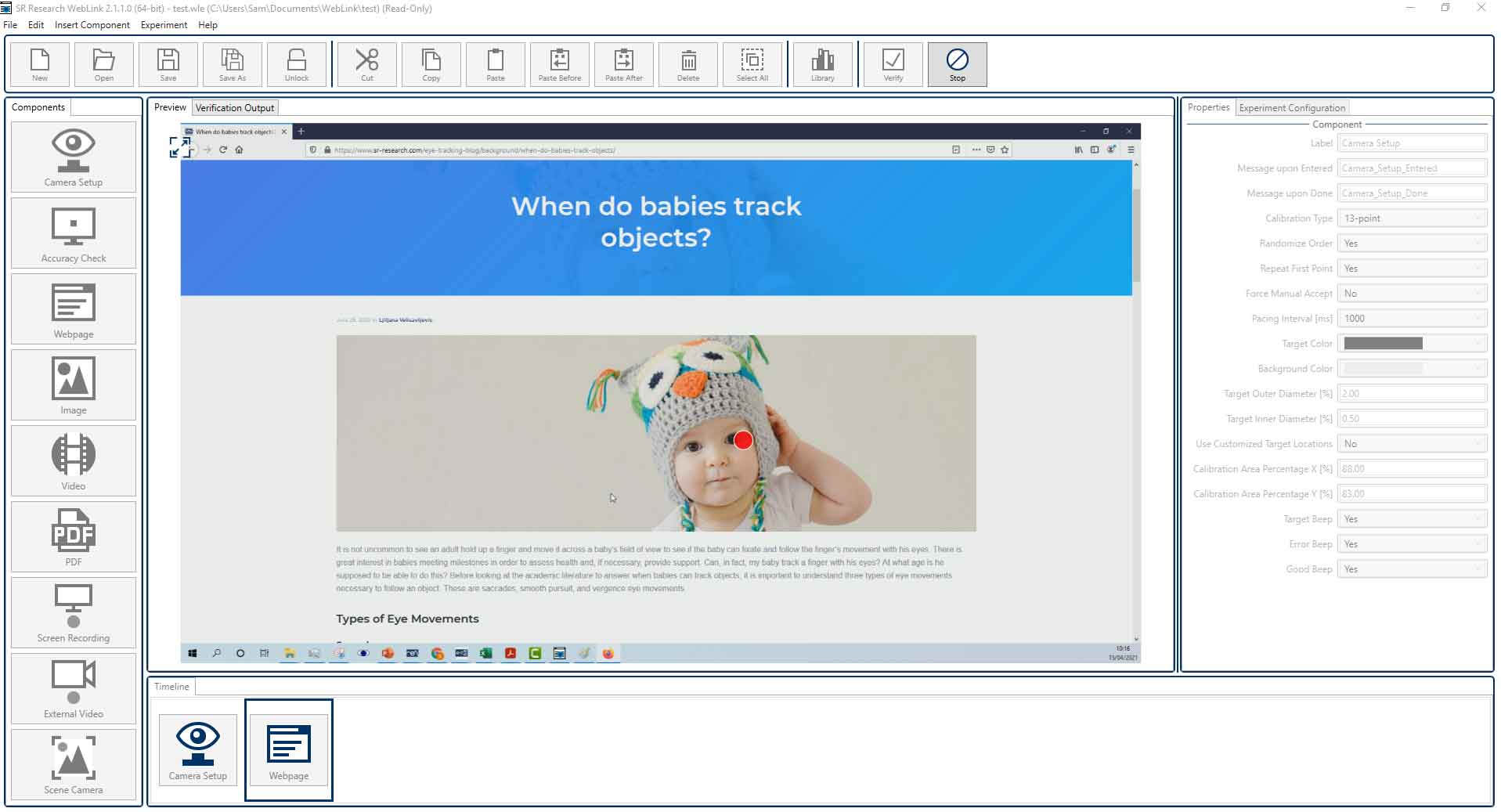 WebLink Eye Tracking Software